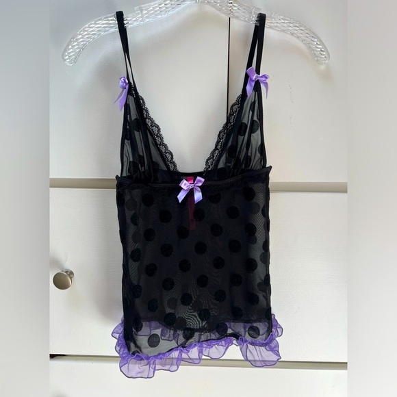 Seven til Midnight Other - 7 til Midnight black on black polka dot and purple cami and panty set. Size S/M